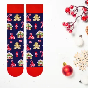 Calcetines Tobilleros con Diseño Navideño de Casa Nevada, Transpirables y Cálidos, Talla Única, para Uso Diario, Regalos y Galletas - Product Image 1