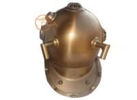 Casque de plongée antique de la marine américaine de 1921, 18 pouces, en fer, laiton et aluminium, technique d'émail dur, motif ancre, thème nautique, Halloween