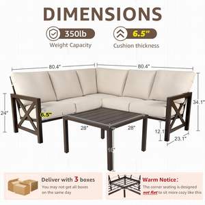 Ensemble de meubles de patio d'extérieur Homall, vente en gros d'usine pour les projets d'hôtels et de stations balnéaires - Product Image 5