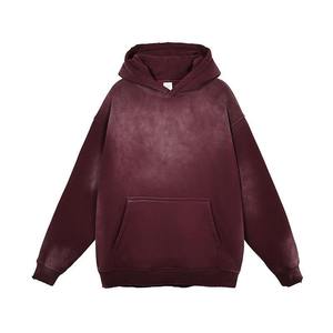 Sudaderas con capucha bordadas sólidas Vintage para hombre 100% algodón polar de gran tamaño suéter holgado servicio OEM al por mayor hecho en Pakistán - Product Image 1