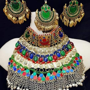 Nouvelle conception antique Logo personnalisé ensembles de bijoux afghans fabriqués à la main 2024 afghan Kuchi Tribal fait à la main collier boucles d'oreilles ensembles de bijoux - Product Image 3