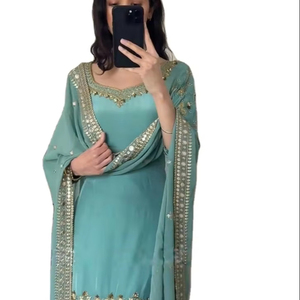 Monsoon Special Blue Color Mirror Work WALIMA Look Gorgeous Pakistanais Fashion Trendy Salwar Suit Collection - Product Image 1