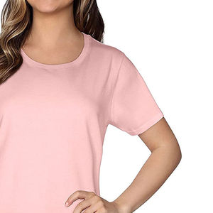 Camiseta de Mujer de Cuello Redondo, Corte Ajustado, 100% Algodón, con Logotipo de Impresión Personalizada, Tela de Alta Calidad, Servicio OEM, Fabricante de Camisetas - Product Image 4
