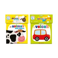 Juguetes Educativos de Espuma EVA Suave Estilo Edicart, Libro de Palabras para el Día a Día, Juguetes Chirriantes Coloridos para el Aprendizaje Infantil, 2 Artículos, 0+8 Páginas, Hecho en Italia