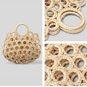 Bolso de cesta de paja más vendido, Bolsos De Mujer, verano 2023, playa, bolso de paja de rafia hecho a mano para mujer, hecho en Vietnam - Product Image 6