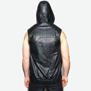 Chaleco de Motociclista de Moda al por Mayor, Chaqueta de Cuero, Chaleco de Cuero Negro para Motociclista, Chaleco Clásico de Alta Calidad para Hombre - Product Image 5