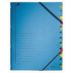 Leitz DIN <b>A4</b> 350g/m Recycled Pendarec Blue Cardboard File <b>Folder</b> Multicolored 12 Compartments Multicolored 12 Compartments - Product Image 1