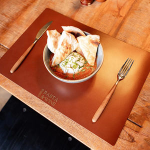 Mantel Individual Hecho a Mano de Cuero Genuino Resistente, a Prueba de Olores, para Restaurante, Mesa de Comedor, Resistente al Calor e Impermeable - Product Image 1