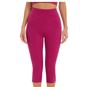 Mallas Capri para mujer, yoga, gimnasio, entrenamiento, transpirable, elástico, flexible, suave, de compresión, cintura alta, ajuste cómodo para uso en entrenamiento - Product Image 4