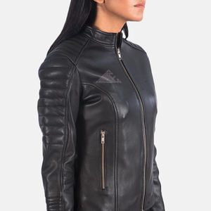 Vestes de moto en cuir élégantes pour femmes Vêtements d'extérieur de motard de haute qualité sur mesure pour l'hiver et l'automne Mode féminine - Product Image 6