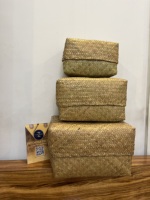 Meilleur Prix – Panier en Paille de Seagrass Fabriqué au Vietnam, Écologique, Respirant, Léger, Durable, avec Couvercle, Esthétique, pour Ameublement