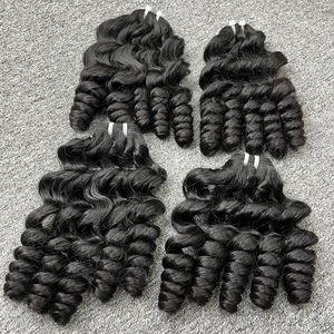 Extensiones de cabello virgen 100% de alta calidad, venta al por mayor, trama hinchable, rizado, gran Stock, Color claro, cabello crudo vietnamita - Product Image 2