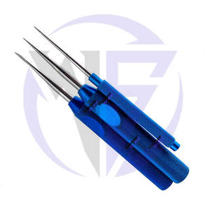 Outil de beauté professionnel en acier inoxydable pour la peau, courbé et droit, 3 types, pointu, dermatologie et chirurgie, Wenquar Surgical - Product Image 1