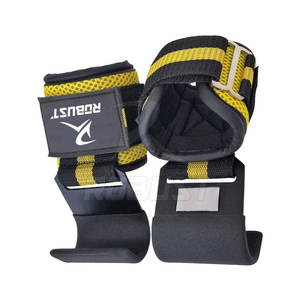 Sangles de poignet en acier résistantes personnalisées poignées d'entraînement de gymnastique en néoprène pour la sécurité d'entraînement de levage de puissance d'haltères de logo d'entraînement - Product Image 5