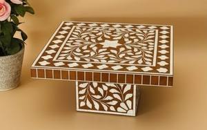 โต๊ะฝังกระดูกแบบพิเศษเป็นมิตรกับสิ่งแวดล้อมโต๊ะวางเค้กลายดอกไม้ทำด้วยมือสำหรับตกแต่งห้องนั่งเล่น - Product Image 2