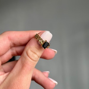 Handmade <b>Men's</b> Sterling <b>Silver</b> Gold Plated Black Onyx Vintage Christian Engagement Party <b>Ring</b> Fine Jewelry - Product Image 1