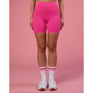 Shorts Fusion de cintura ultra alta de 6 pulgadas para mujer con bolsillos - Ultra Pink - Product Image 1
