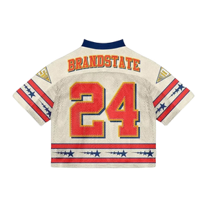 Unisex Custom Mesh Football Jersey Boxy Cropped Streetwear T-Shirt OEM Printed - Product Image 3