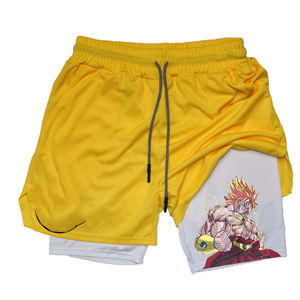 Short de gymnastique respirant avec poches pour hommes Short de performance athlétique 2 en 1 Jaune Séchage rapide Stretch Workout Running Jogging - Product Image 4