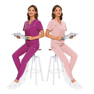 Uniforme médico unisex de alta calidad con cuello en V, conjuntos de enfermería para enfermera, suministro de fábrica al por mayor para hombres y mujeres - Product Image 3