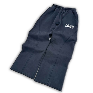 Soft Fleece Fabric Anti Wrinkle <b>Men's</b> Pants With <b>Elastic</b> Waist Straight Joggers Perfect For Everyday Or Gym Use - Product Image 1