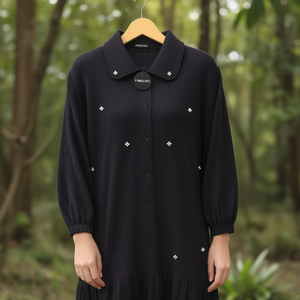 เสื้อทูนิคถักแฮนด์เมดสำหรับผู้หญิง ByMeldev พร้อมจีบมุกและปักเลื่อม - Product Image 2