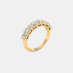 Bague de luxe pour femme plaquée or, demi-éternité, sertie de pierres rondes cultivées en laboratoire 1,30 carat, taille tailleuse. - Product Image 4