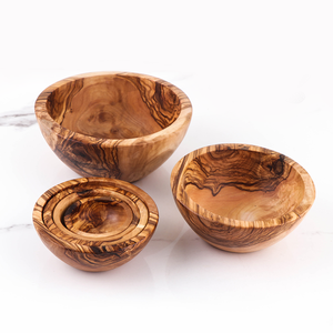 Cuencos de servicio de madera de olivo hechos a mano de primera calidad para uso doméstico y de mesa - Product Image 5