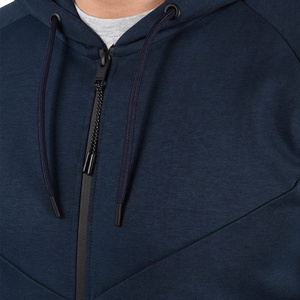 Sweat-shirt noir uni à coupe ample et à imprimé de logo personnalisé pour hommes, veste coupe-vent à capuche Streetwear - Product Image 5