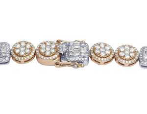 Collar DE TENIS cuadrado de 8mm, cadenas de roca, cadena de tenis Baguette helada chapada en oro rosa para regalo de boda, parejas de estilo Hip Hop - Product Image 4