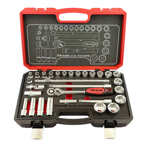 Customized Hand Operated 1/2" Drive 30-Piece Chrome Vanadium Steel <b>Socket</b> Wrench Set with Deep Spark <b>Plug</b> <b>Sockets</b> Ratchet Handle - Product Image 1