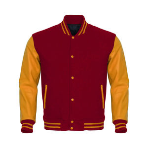 Veste de baseball universitaire en coton polyester pour homme, style concis personnalisé, broderie en chenille, veste universitaire - Product Image 1