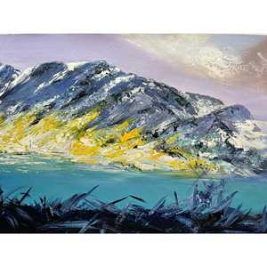 Pintura al Óleo Moderna Abstracta 100% Pintada a Mano, Paisaje de Montaña Nevada, 36x24 Pulgadas, sobre Lienzo, para Decoración del Hogar - Product Image 4