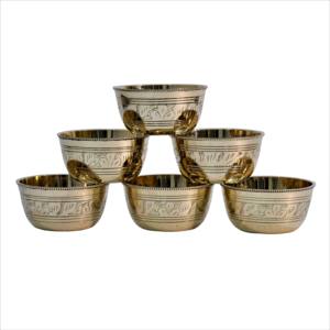 Cuenco de latón macizo hecho a mano de alta calidad, vajilla decorativa clásica de Metal pulido para servir arroz en cocina o fiestas - Product Image 3