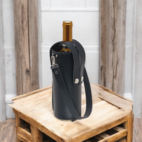 Porte-bouteille à vin réutilisable en cuir véritable fait main de qualité supérieure, isolé, portable, toutes saisons, vintage, pour pique-nique en plein air
