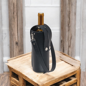 Portador de botellas de vino de cuero hecho a mano personalizado de la mejor calidad cubierta Vintage al aire libre botella de vino vestido fábrica al por mayor bolsas de Picnic - Product Image 1