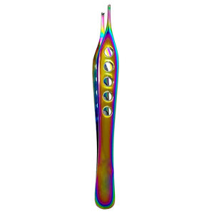 Adson Kocher Forceps 1x2 dientes con diseño de mango de agujero perforado Arco Iris Multicolor Acero inoxidable Medical Adson Forceps - Product Image 6