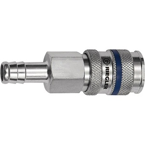 Raccord à dégagement rapide DN 7.8 avec raccord de tuyau en acier blanc LW 9 RIEGLER Outils pneumatiques Accessoires et pièces - Product Image 1