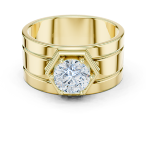 Men's Classic Bold Moissanite Engagement <b>Ring</b> in 925 Sterling Silver with Finish Prong Setting Wedding Band for Anniversary Gift - Product Image 1