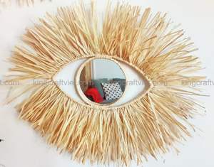 Espejo de estilo bohemio para decoración de pared, hoja de palma, precio al por mayor - Product Image 4