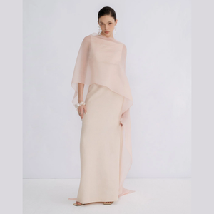 <b>In</b> Stock Women'S Dresses MARGOT OPEN - BACK DRESS 140Cm <b>Sand</b> Jacquard Private Labeling Casual Women'S Clothing Luxury Brand - Product Image 1