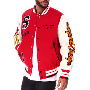 Logo personnalisé Chenille Broderie Patch Hommes Hiver Lettermen Veste High Street Style 100% Laine Respirant Séchage Rapide Toile - Product Image 3