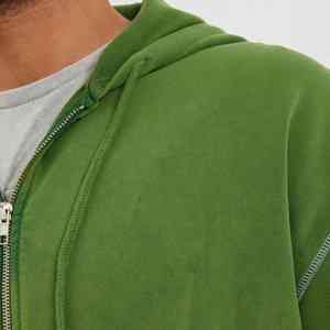 El mejor chándal de lavado ácido verde para hombre, precio al por mayor, chándal único de estilo con cremallera completa de gran tamaño personalizado de alta calidad para hombre - Product Image 5