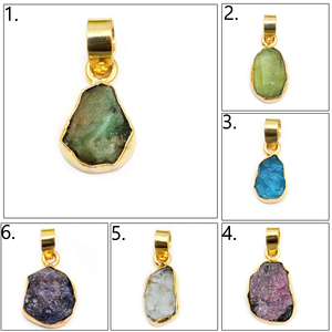 หินบำบัดแซฟไฟร์ดิบแท้โบราณขนาด13-16มม. 22K เครื่องประดับจี้ชุบทองสำหรับเด็กผู้หญิงผู้หญิงขายส่งจำนวนมาก - Product Image 4