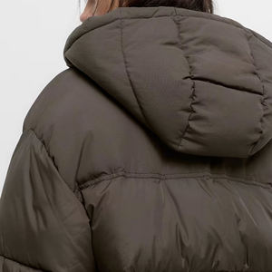 OEM Custom Logo Streetwear Loose Fit Puffer <b>Jacket</b> / <b>Women</b> Wholesale Casual <b>Lightweight</b> Outerwear Soft Daily Wear Zip Up Coat - Product Image 2