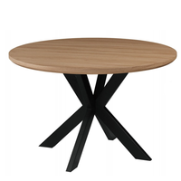 Vente en gros de meubles de chambre en placage pour la maison ou l'hôtel Ensemble de table à manger design moderne avec dessus en MDF et pieds en métal