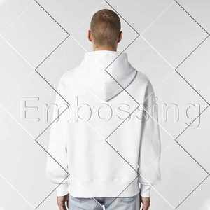 เสื้อฮู้ดดี้พิมพ์ลายดิจิทัลแบบสวมหัว คอวี ผ้าฟลีซ 3 มิติ ลายนูน  สำหรับฤดูหนาว  ผ้าฝ้าย 100%  แบบลำลอง  รับผลิตตามสั่งขายส่ง - Product Image 4