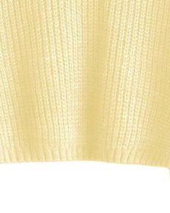 Suéter Corto de Punto Acanalado Amarillo Claro para Mujer, Suave, Elástico, de Manga Larga, Acogedor, Informal, para Invierno, Top de Moda para Venta al por Mayor - Product Image 5