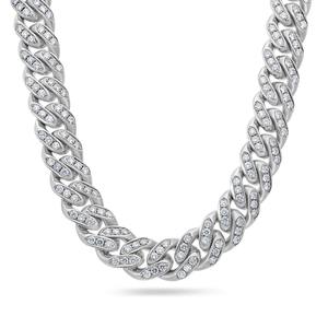 สร้อยคอเพชรเม็ดเล็กสีเงินแท้ที่สุกใส VVS2ชัดเจนเครื่องประดับระดับพรีเมียมสำหรับงานแต่งงานของผู้หญิง - Product Image 4