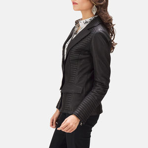 Nueva chaqueta de cuero para mujer corte a medida afilado para silueta elegante estilo de gama alta chaquetas de cuero para mujer - Product Image 4